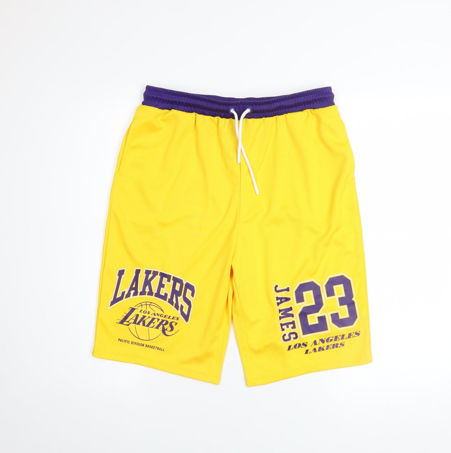 NBA Boys Yellow Basketball Shorts 14-15 Years Athletic Mesh Polyester