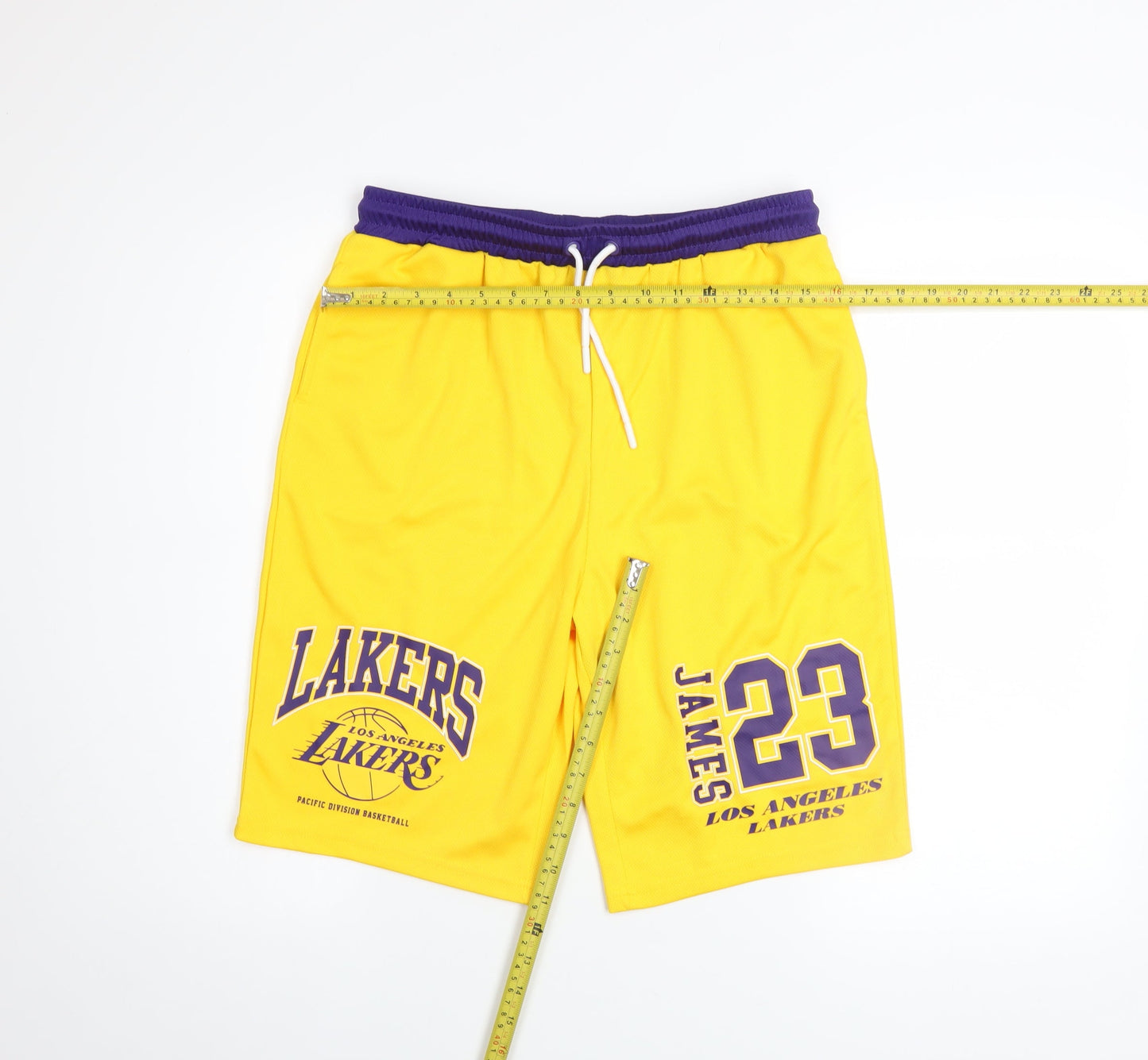 NBA Boys Yellow Basketball Shorts 14-15 Years Athletic Mesh Polyester