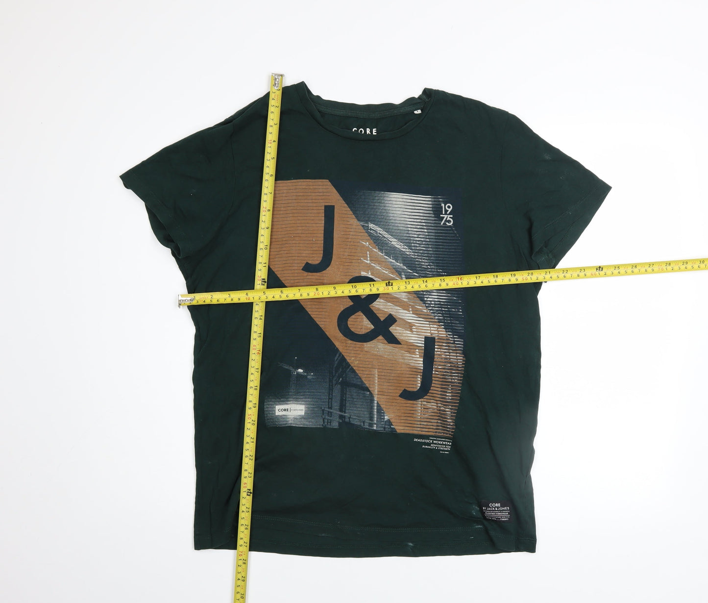 Jack & Jones Men’s Green Graphic Print Cotton T-Shirt L
