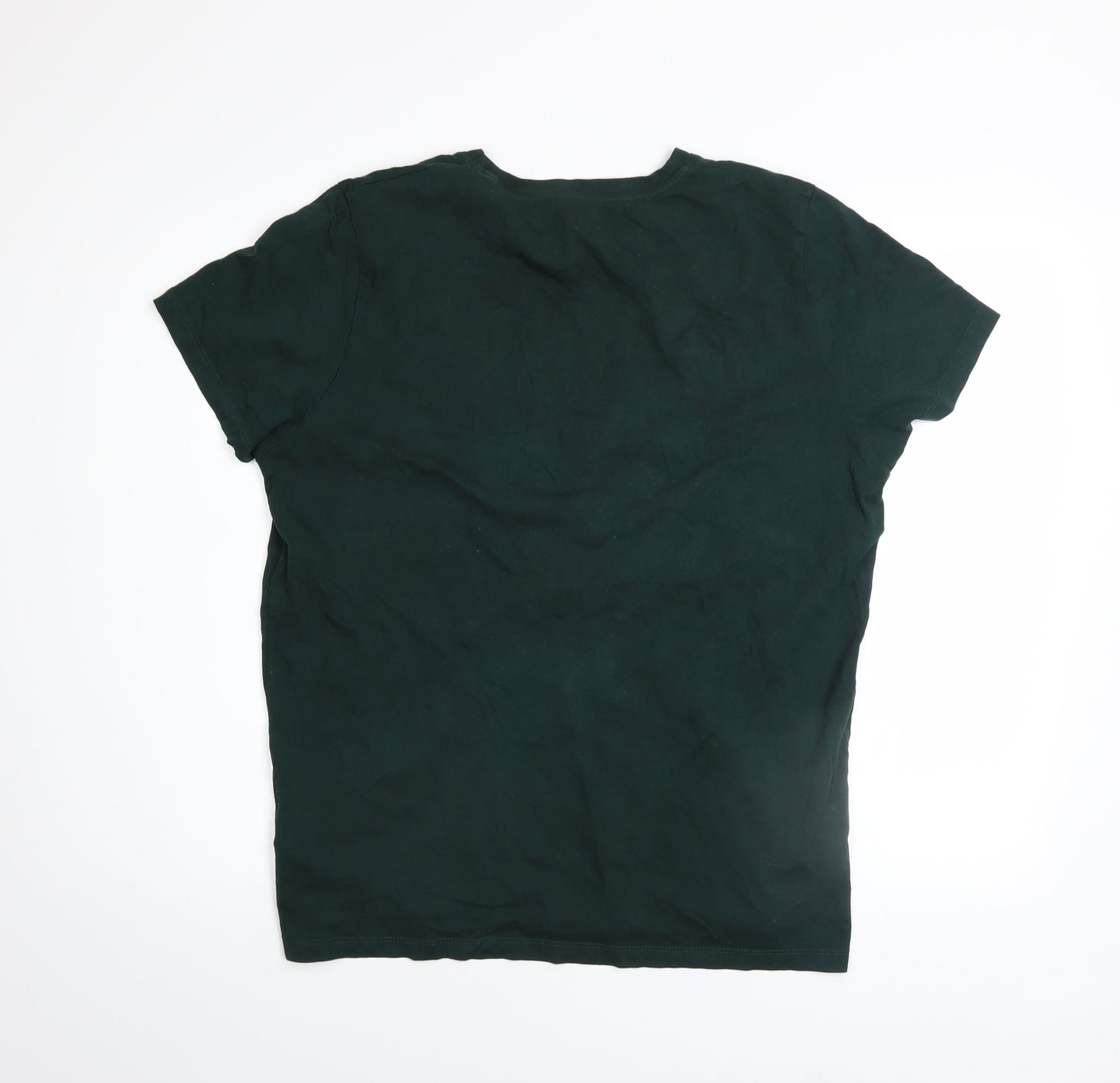 Jack & Jones Men’s Green Graphic Print Cotton T-Shirt L