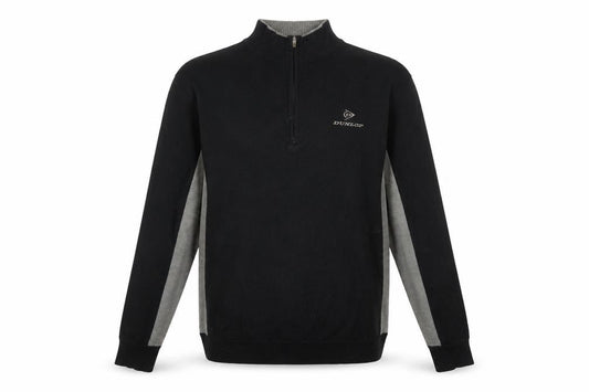 Dunlop Men's Black Grey 1/4 Zip Golf Jumper Sweater Size M