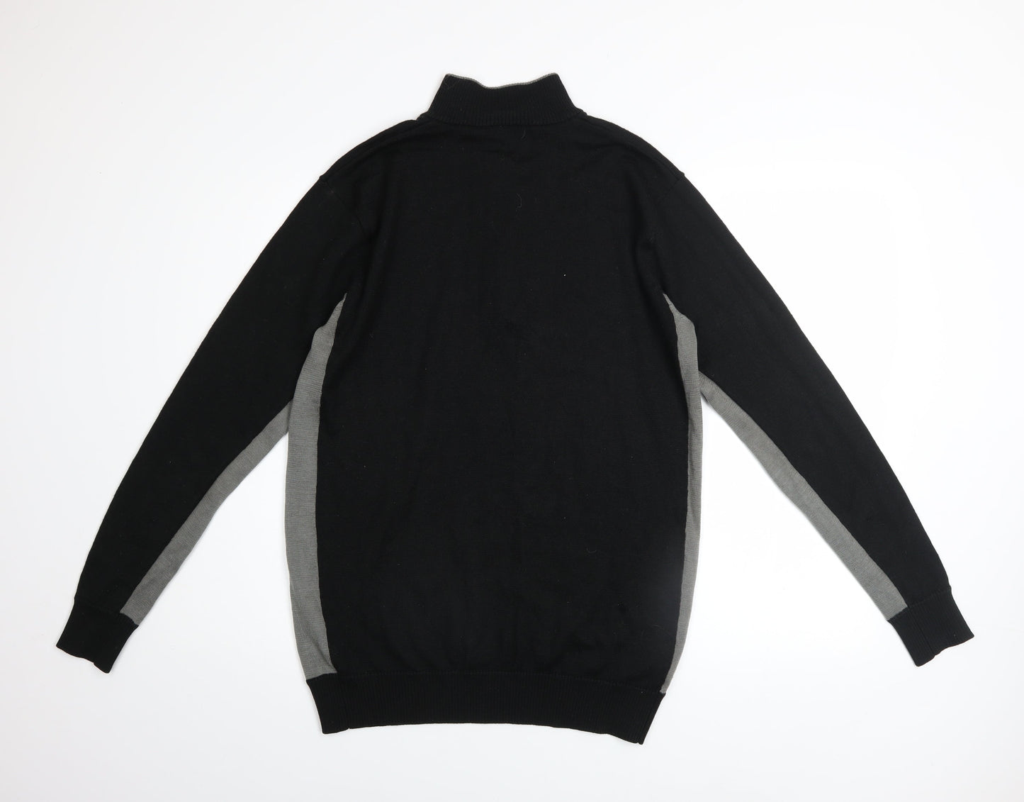 Dunlop Men's Black Grey 1/4 Zip Golf Jumper Sweater Size M