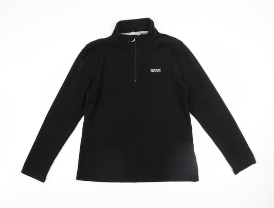 Regatta Women’s Black Fleece Pullover Sweatshirt UK 12 1/4 Zip Warm Outdoor Top
