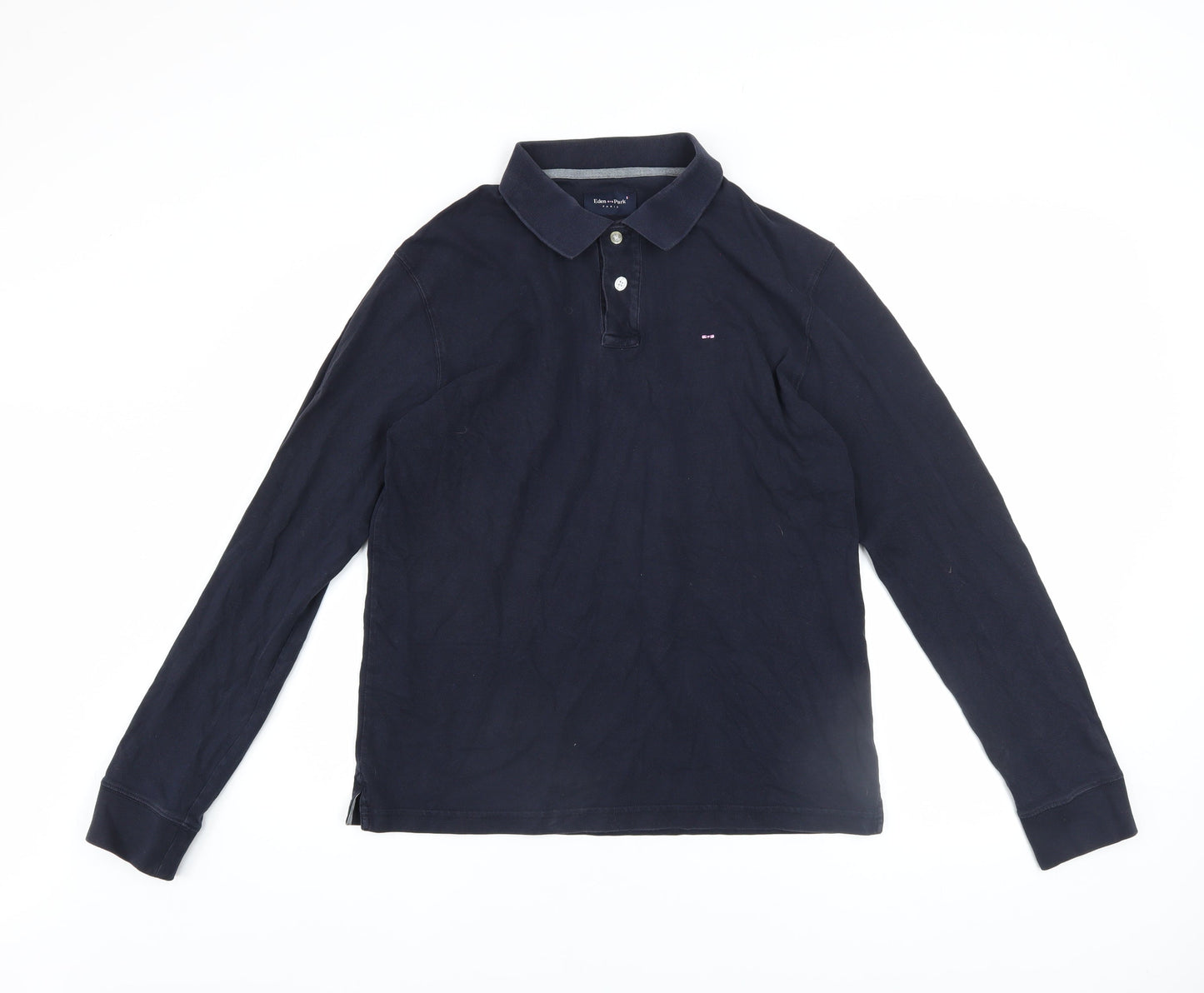 Eden Park Men's Blue Long Sleeve Collared Button-Up Polo Shirt Size M
