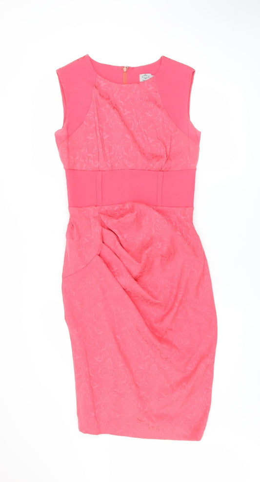Diva Catwalk Women's Pink Jacquard Sheath Knee Length Dress Size 8