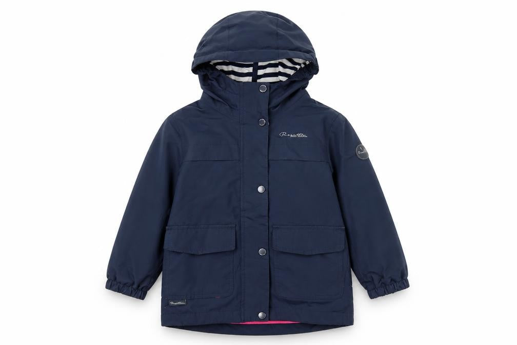 Regatta Girls Blue Waterproof Hooded Rain Coat Jacket 5-6 Years