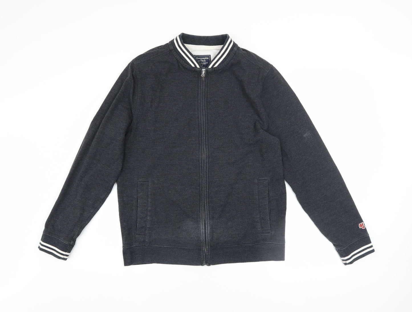Abercrombie & Fitch Men’s Grey Bomber Jacket Size S Cotton Blend