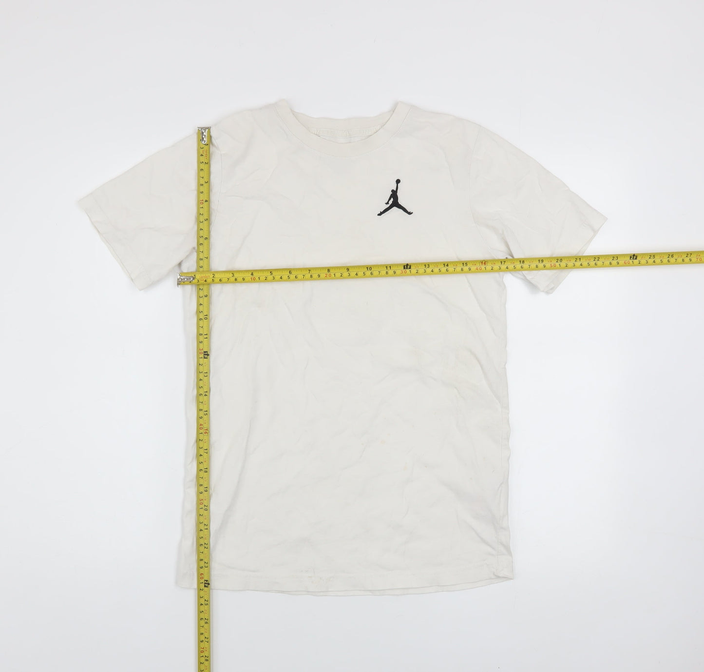 Jordan Boys White Cotton Crew Neck T-Shirt XL 13-15 Years Sports Logo Tee