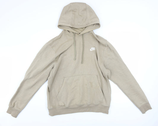 Nike Men’s Beige Pullover Fleece Hoodie Size M Regular Fit