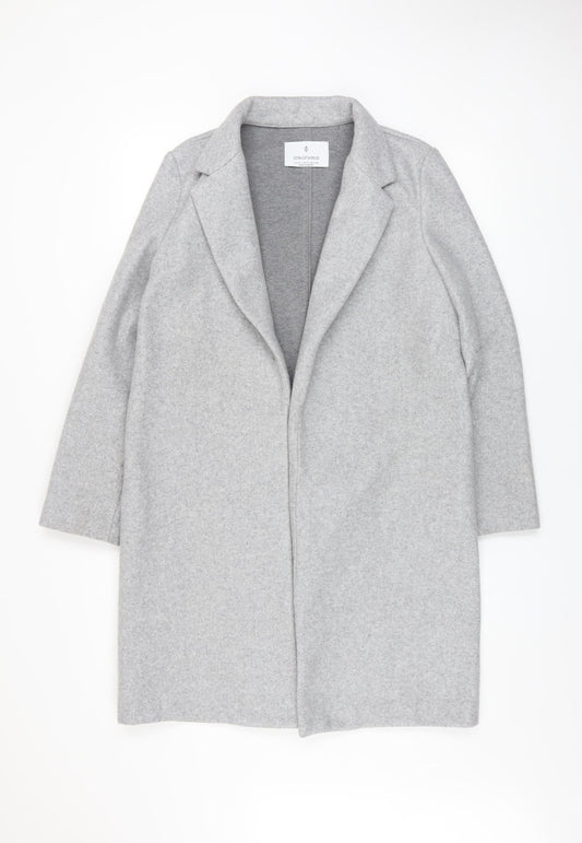 Stradivarius Women Grey Regular Fit Mid-Length Overcoat Size S