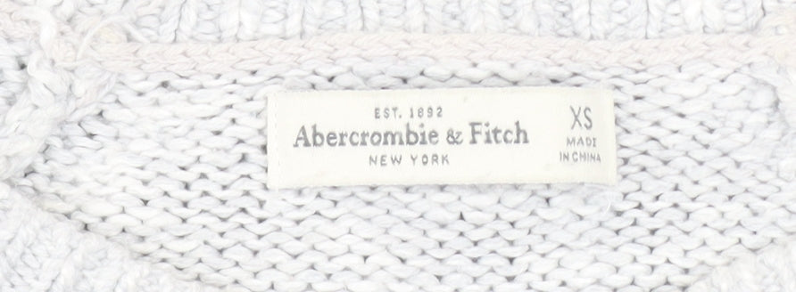 Abercrombie & Fitch Women’s Grey Beaded Knit Crew Neck Jumper XS