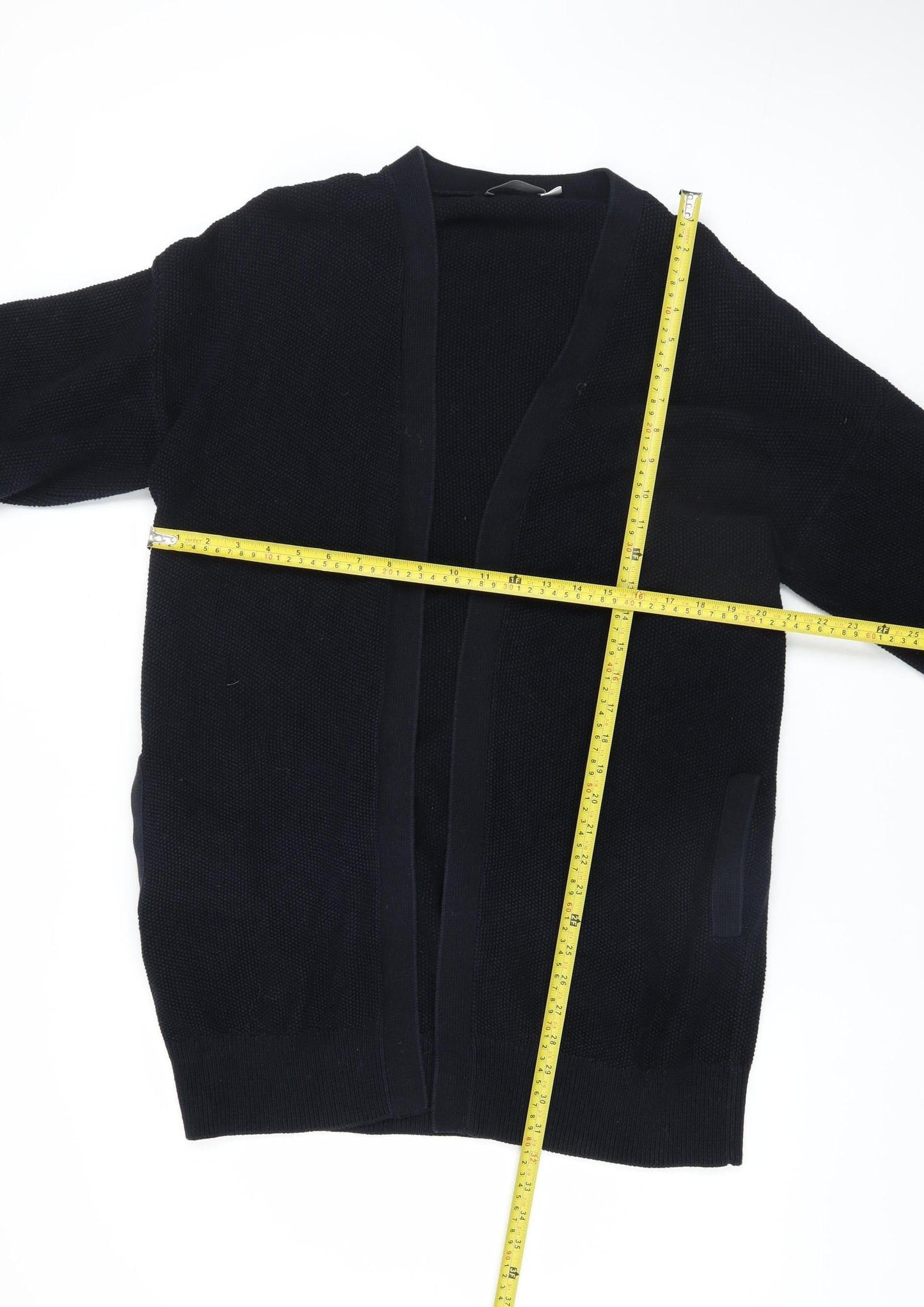 Mint Velvet Womens Black Cotton Long Sleeve Open Cardigan M