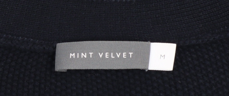 Mint Velvet Womens Black Cotton Long Sleeve Open Cardigan M