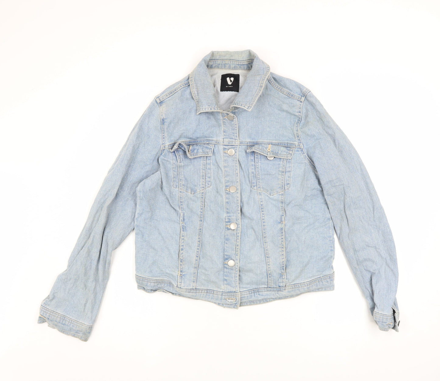 Very Womens Blue Denim Button-Up Casual Jacket Size 16