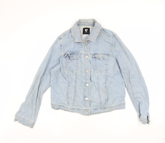 Very Womens Blue Denim Button-Up Casual Jacket Size 16