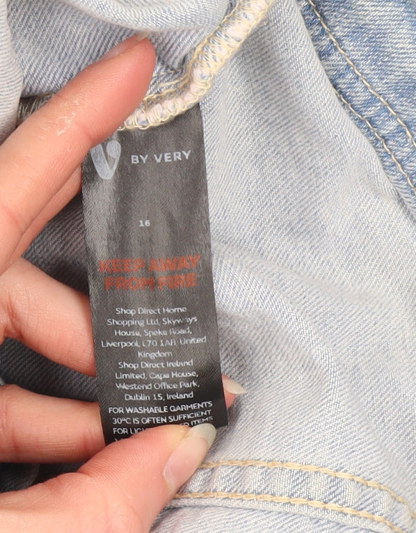 Very Womens Blue Denim Button-Up Casual Jacket Size 16