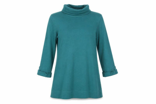 Wallis Women Green Shift Knit Roll Neck Knee Length Dress Size 14