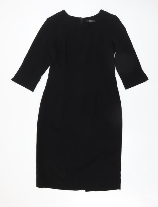 ECHO Women's Black Knee Length Sheath Dress Size 12