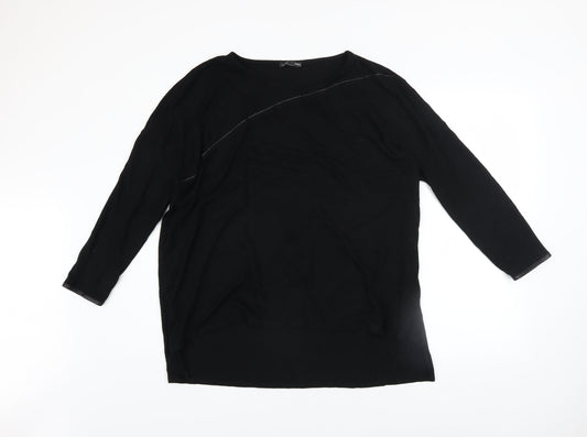 Zara Women’s Black Knit Pullover Jumper Size M 3/4 Sleeve