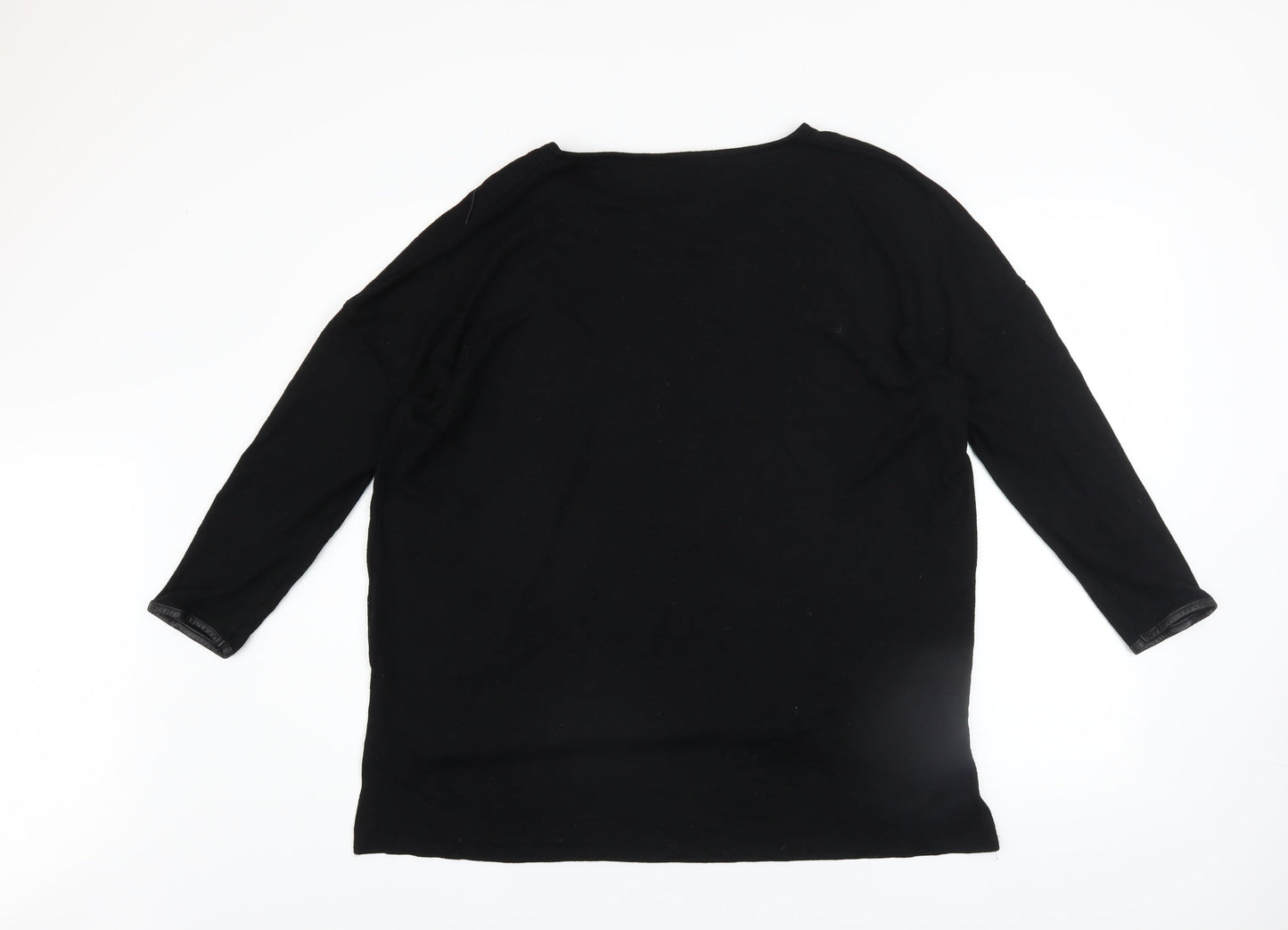 Zara Women’s Black Knit Pullover Jumper Size M 3/4 Sleeve