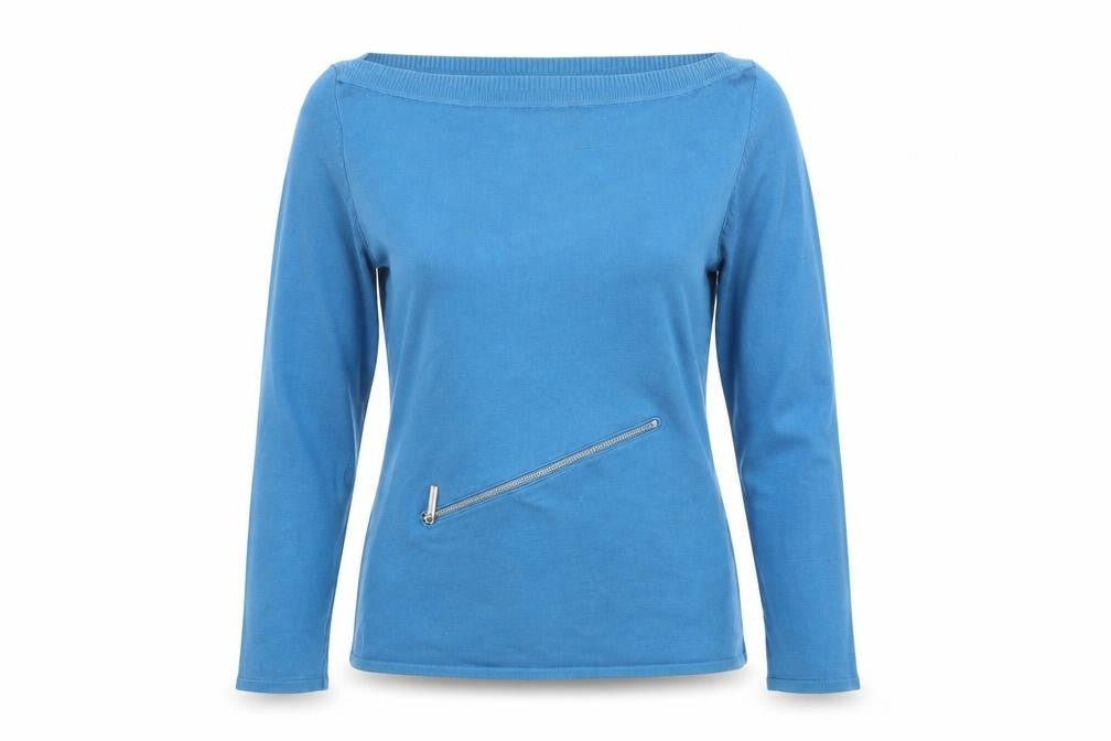 Karen Millen Women Blue Boat Neck Knit Jumper Size 12