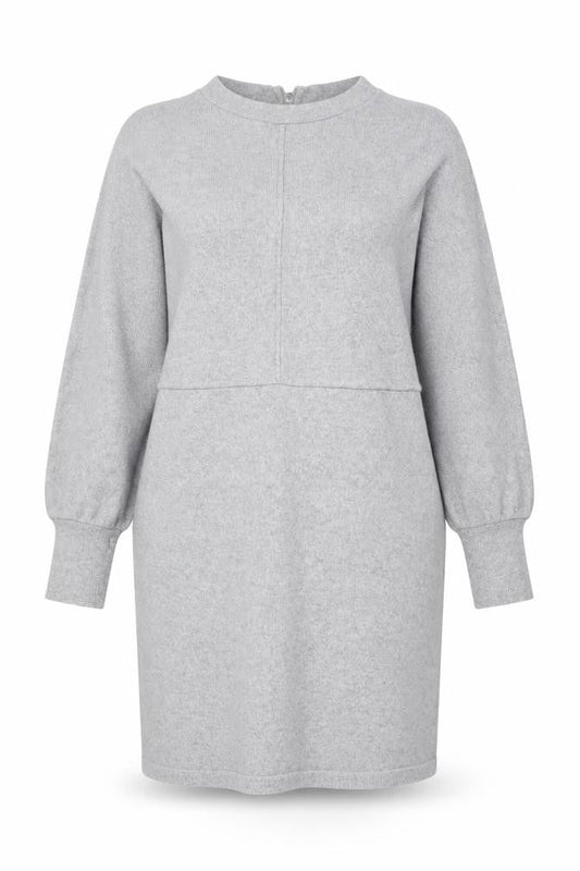 Next Women Grey Shift Knit Dress Size 20 Long Sleeve Zip Detail