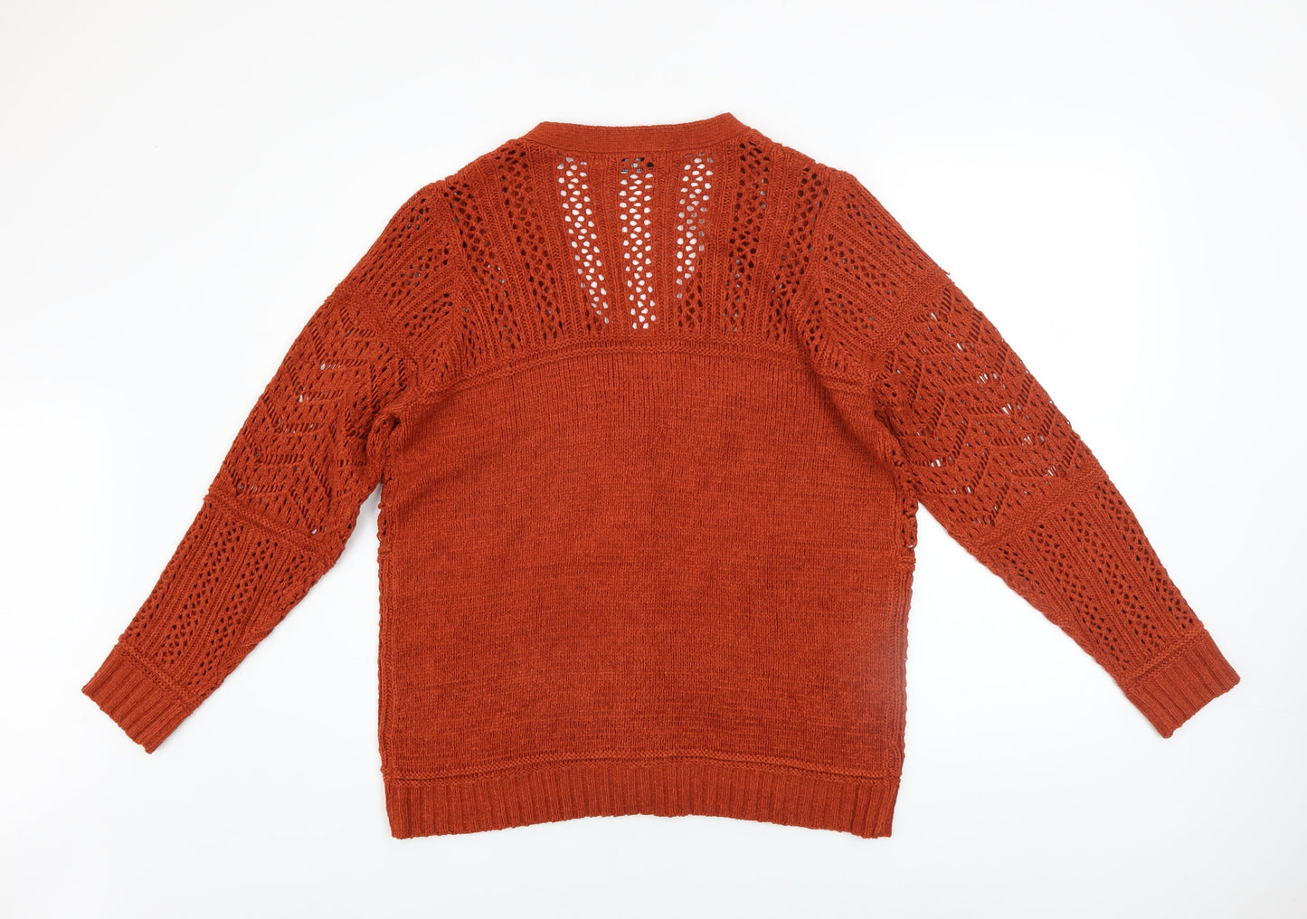 Isle Essentials Women's Brown Open-Knit Cardigan Size 14-16