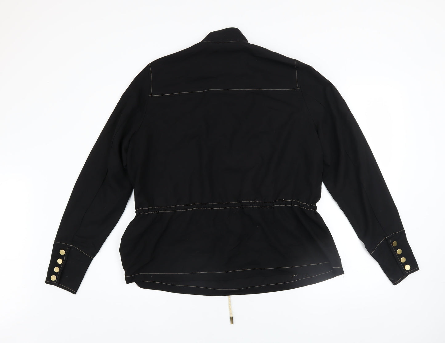 NÜ Denmark Black Small Women's Henley Pullover Sweatshirt with Button Detail