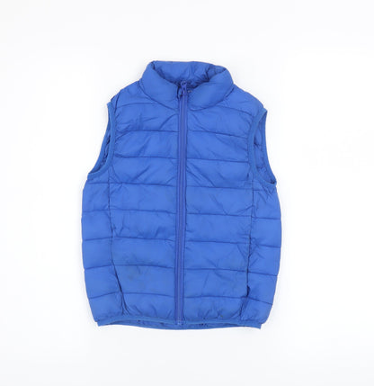 Additional front view of St Bernard boys’ blue puffer gilet 5-6 years nylon padded waistcoat