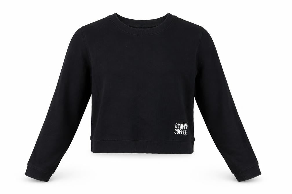 Gym+Coffee Womens Black XS Pullover Sweatshirt Cotton Blend Athleisure