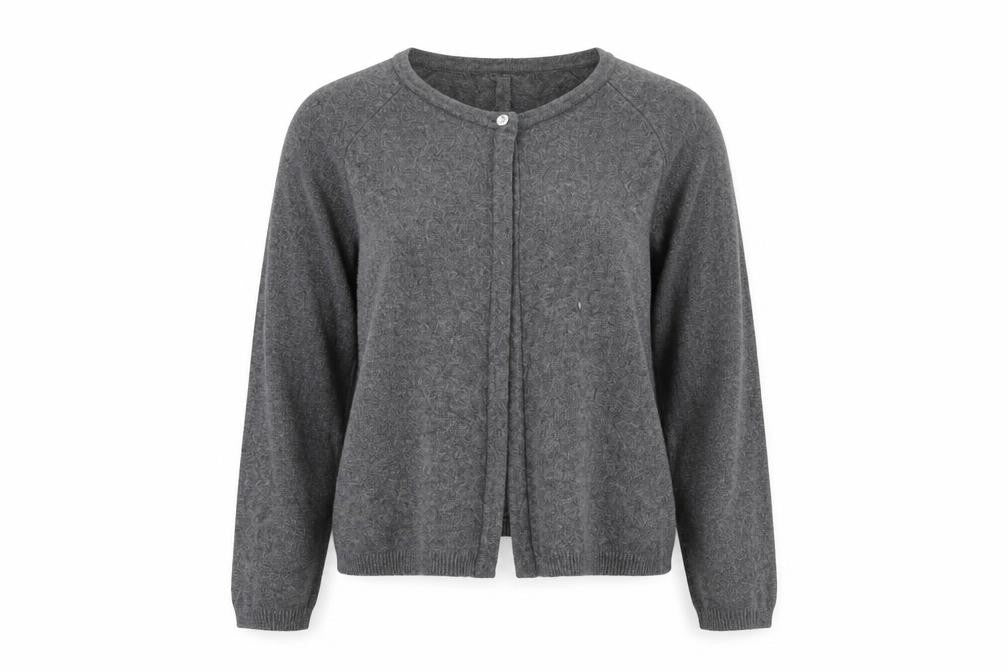 Bartolini Women's Grey Merino Wool Cashmere Blend Cardigan L