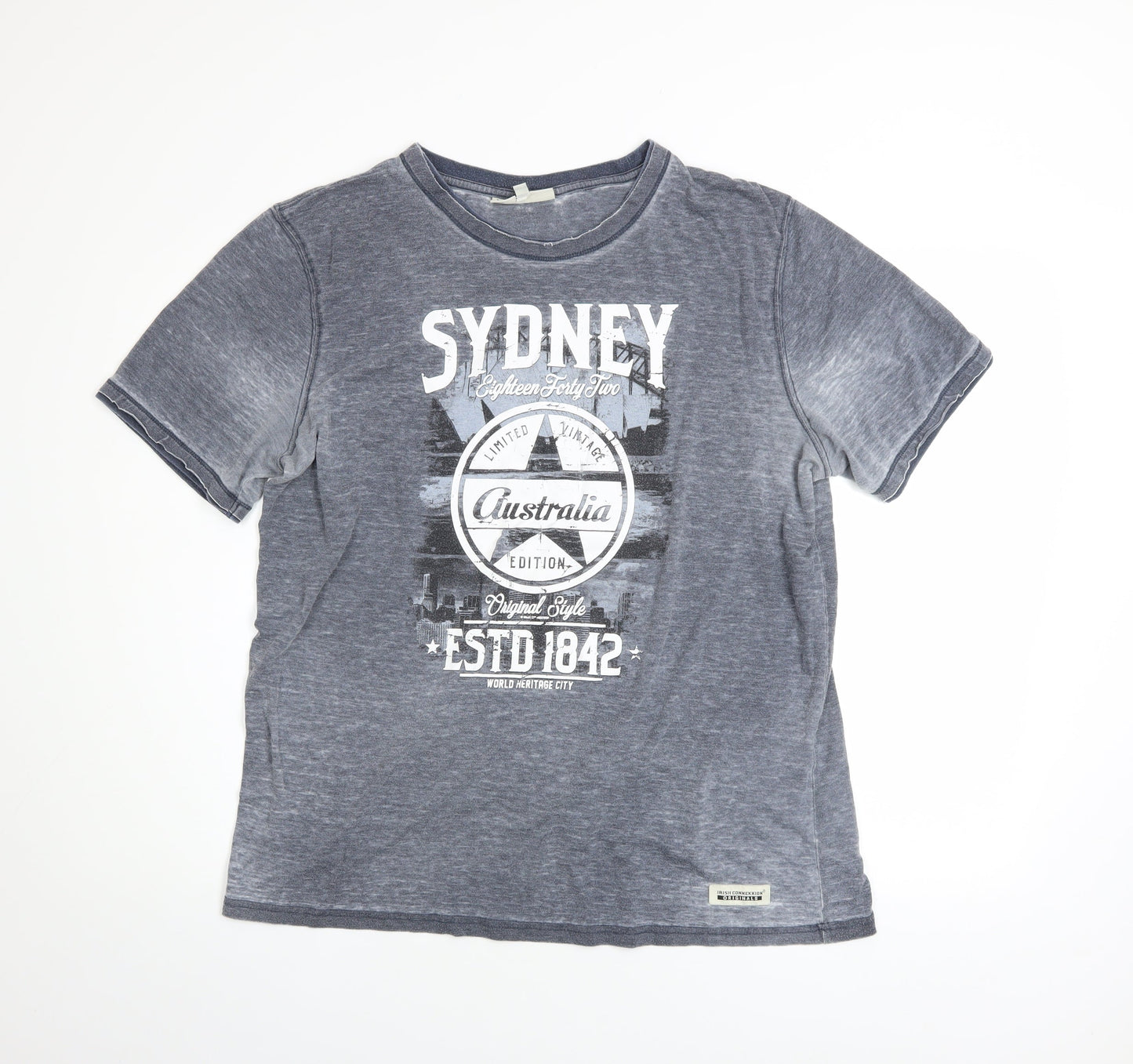 Irish Connexxion Men's Grey Sydney Australia Graphic Cotton T-Shirt XL