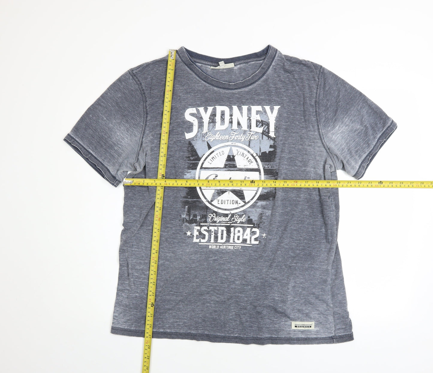 Irish Connexxion Men's Grey Sydney Australia Graphic Cotton T-Shirt XL