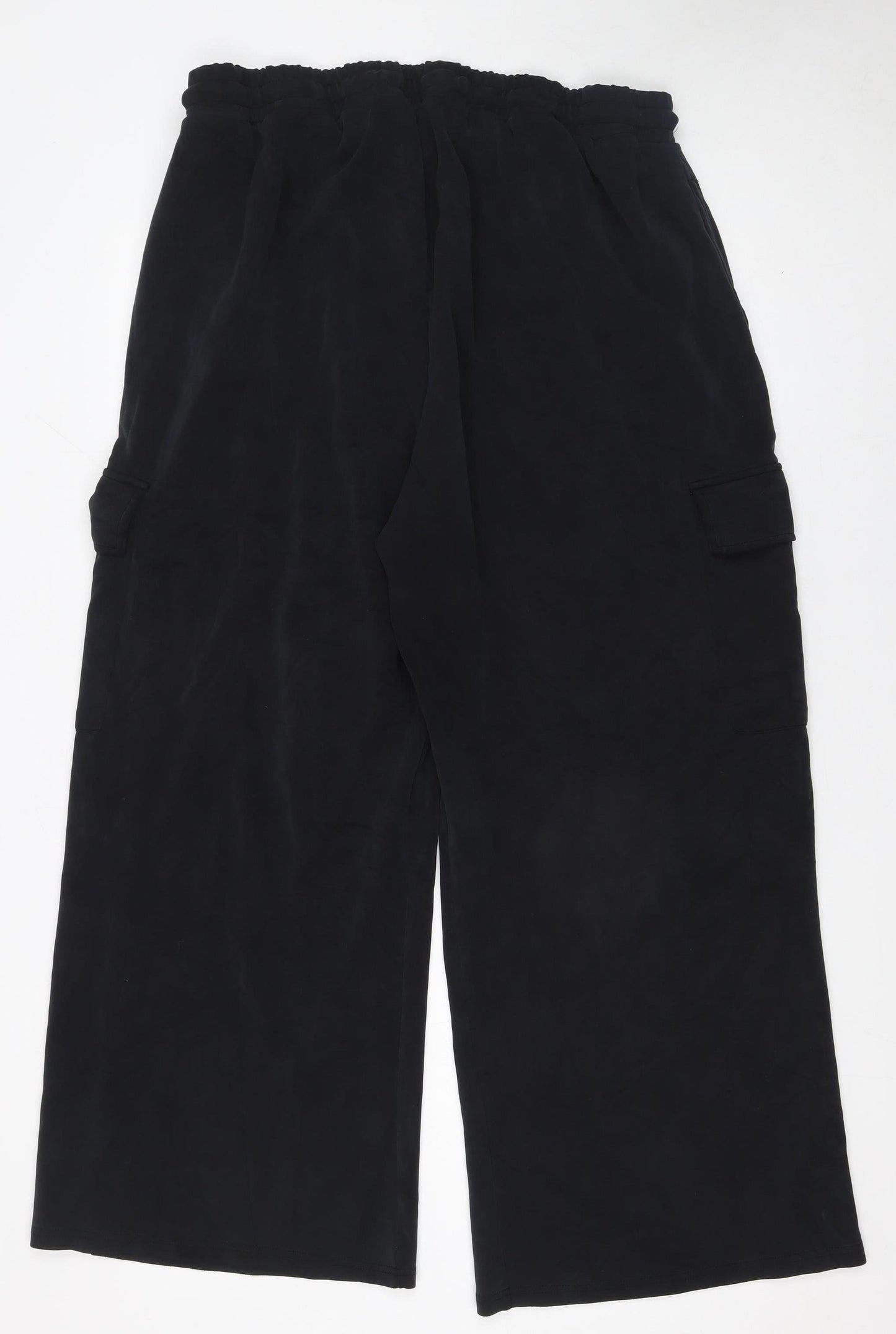 Dunnes Stores Womens Black XL Cargo Wide-Leg Elastic Waist Trousers