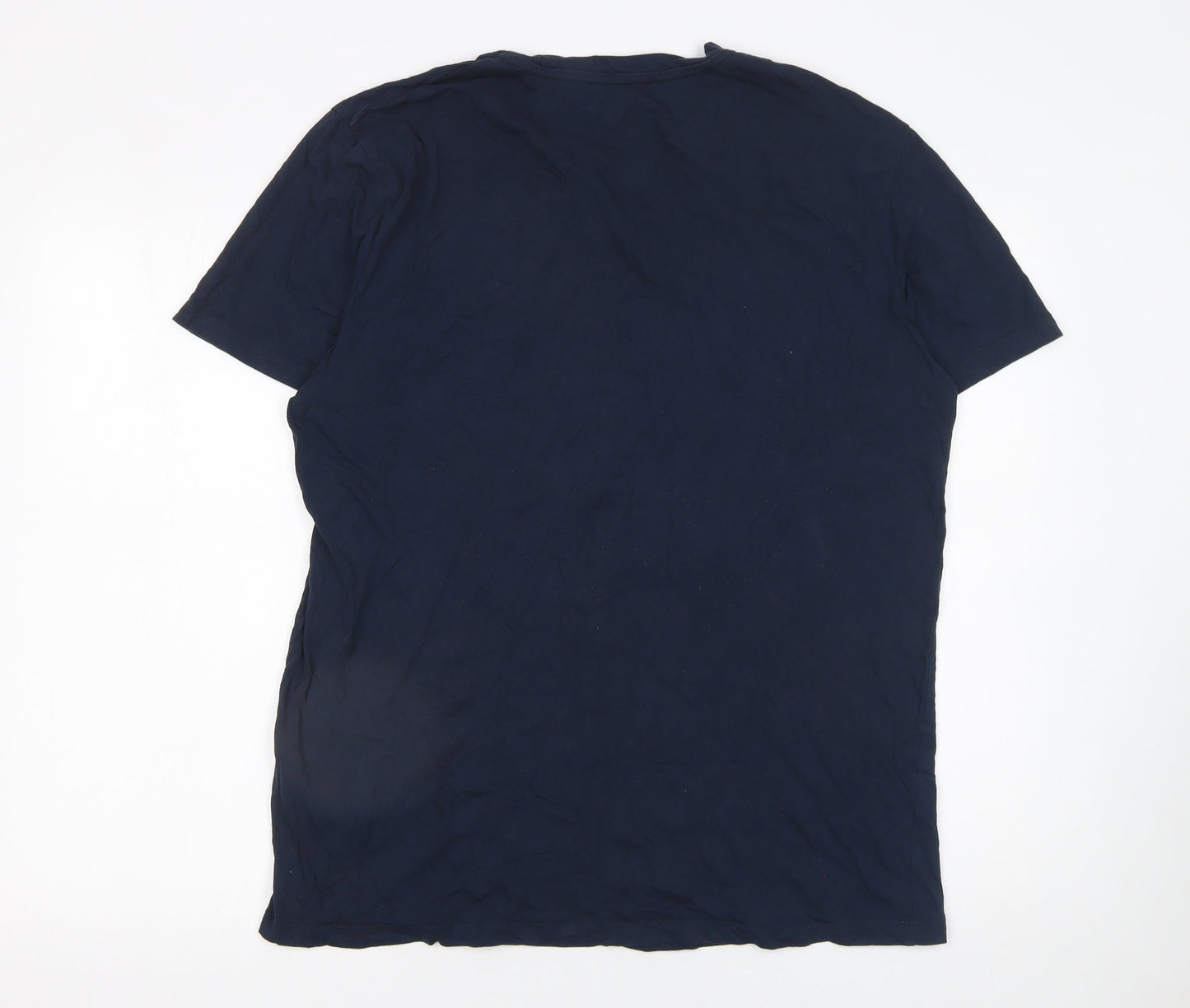 Jack & Jones Originals Men's Navy Cotton Graphic T-Shirt Regular Fit L