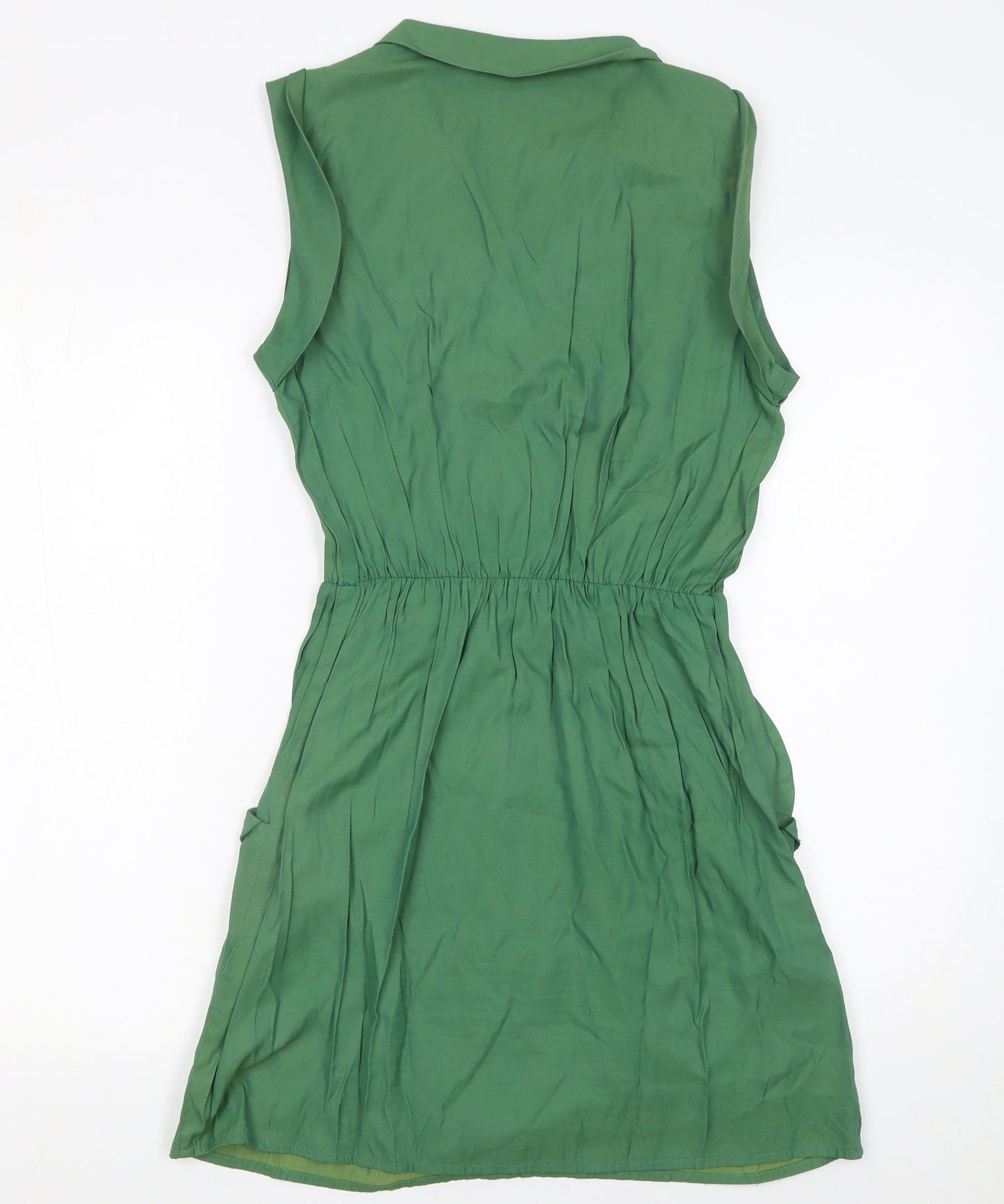 Louche Women Green Size 10 Sleeveless Short Wrap Dress