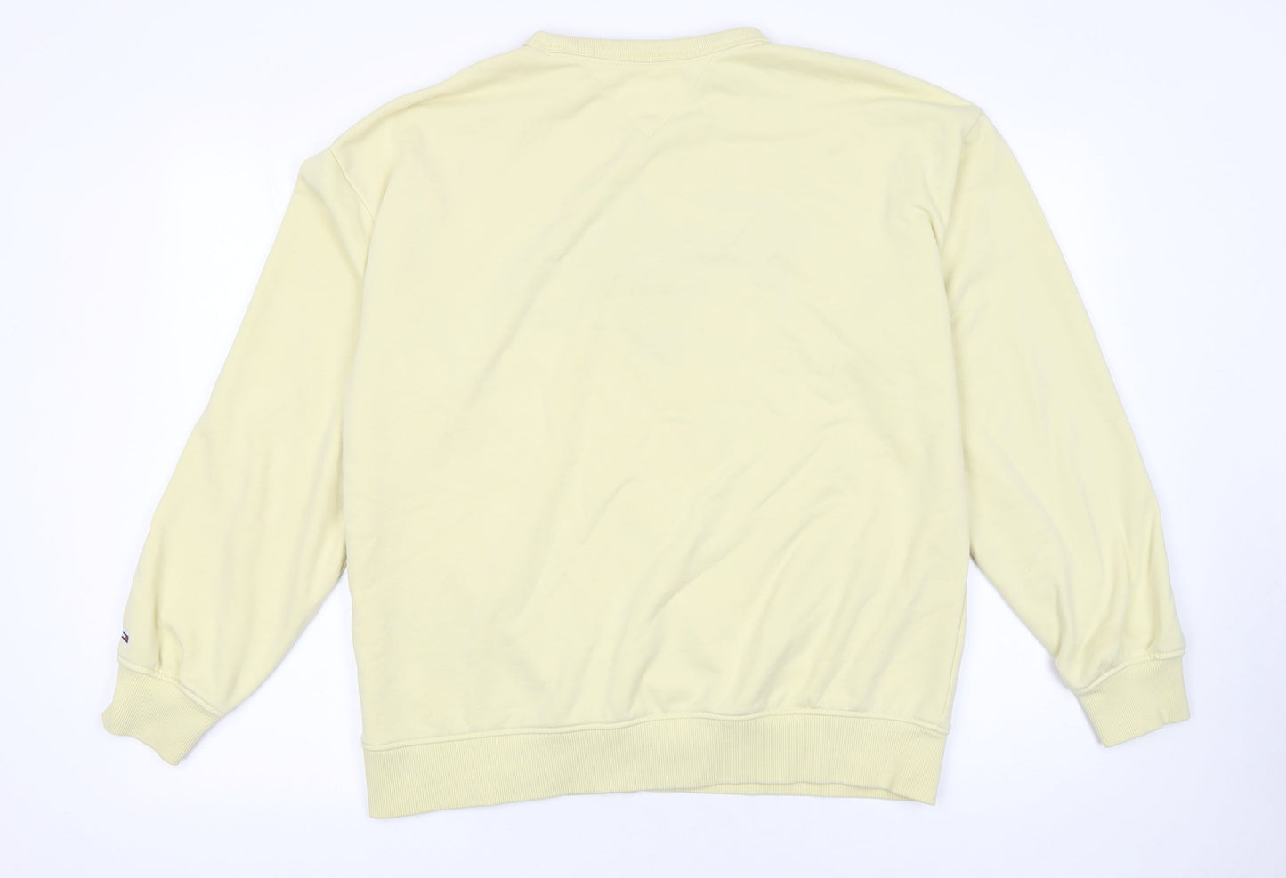 Tommy Jeans Men's Yellow Crew Neck Sweatshirt M Regular Fit