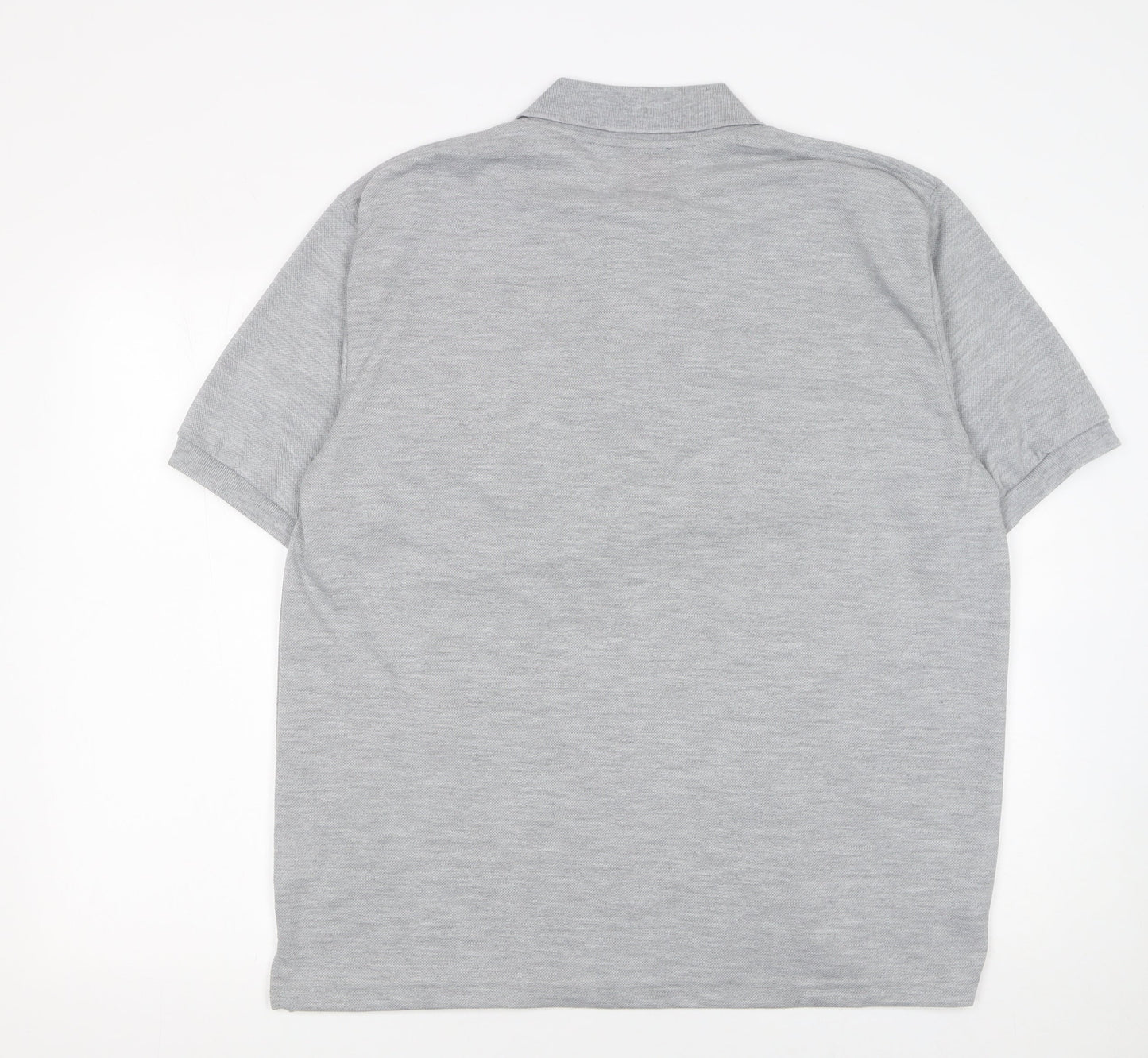 ICE POLO Men's Grey Cotton Blend Regular Fit Short Sleeve Polo Shirt XL