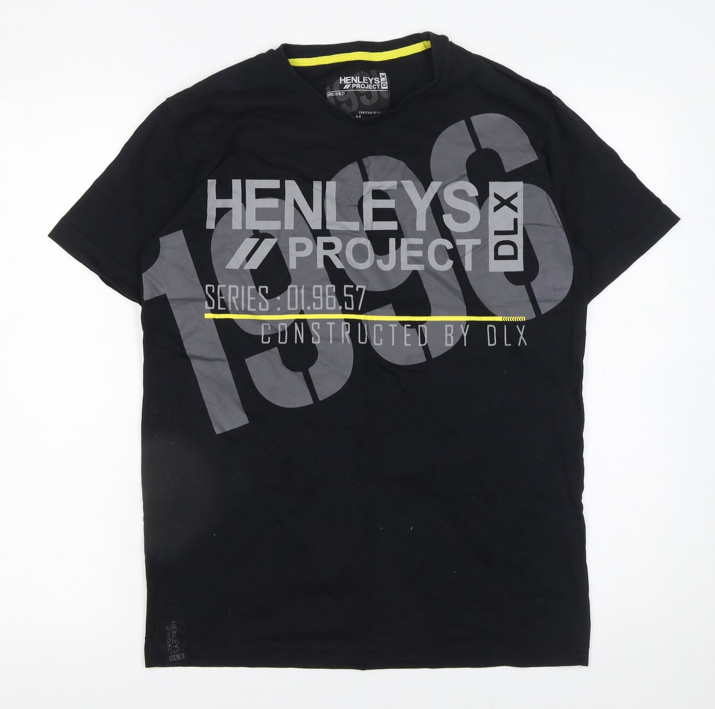 Henleys Project DLX Men's Black Graphic Print Cotton T-Shirt Size M