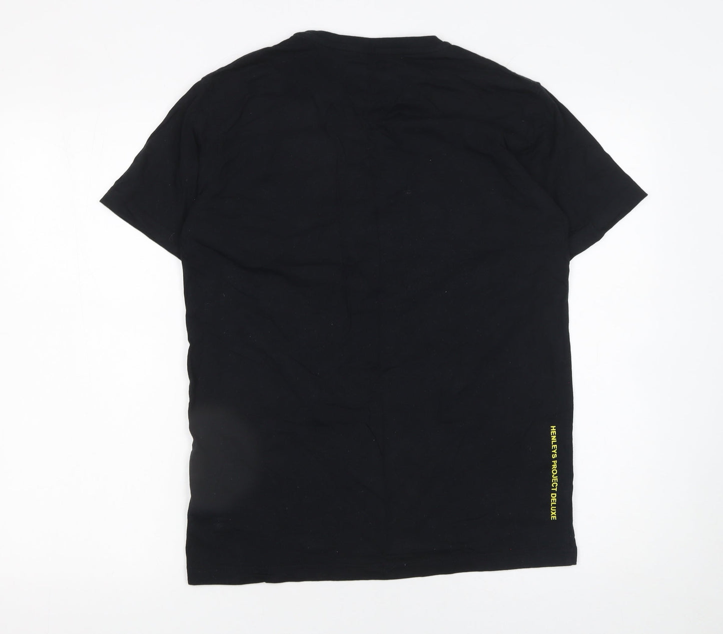Henleys Project DLX Men's Black Graphic Print Cotton T-Shirt Size M