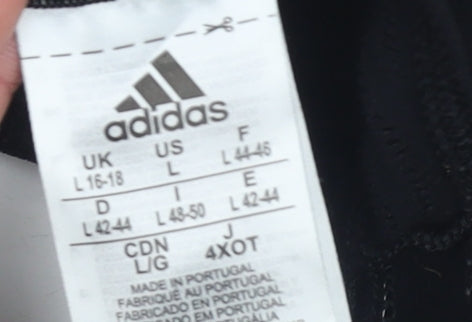Adidas Womens Black High Neck Racerback Cropped Tank Top Size 16-18