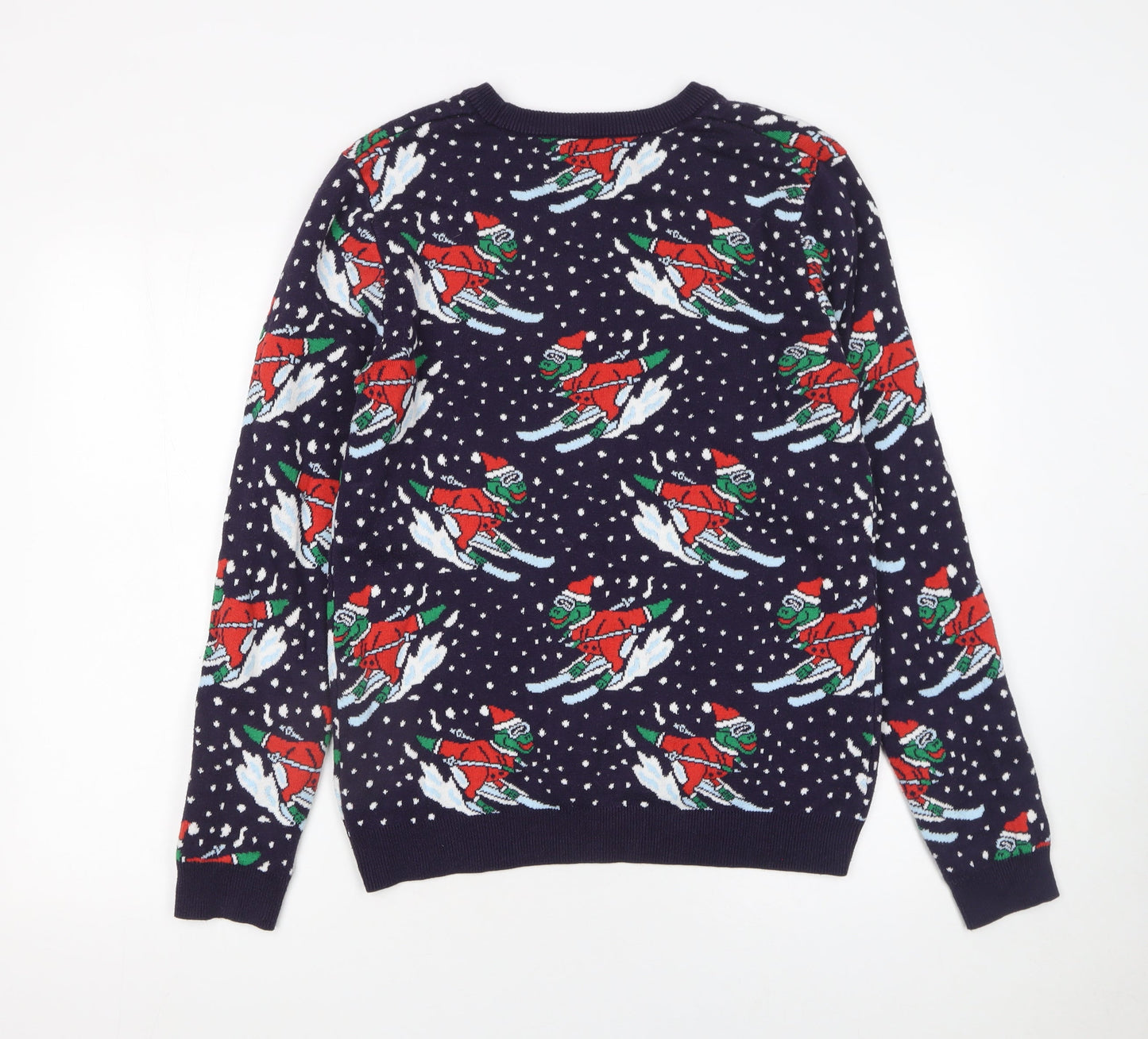 Topman Men's Blue Christmas Ski Jumper Size S Pullover Knit