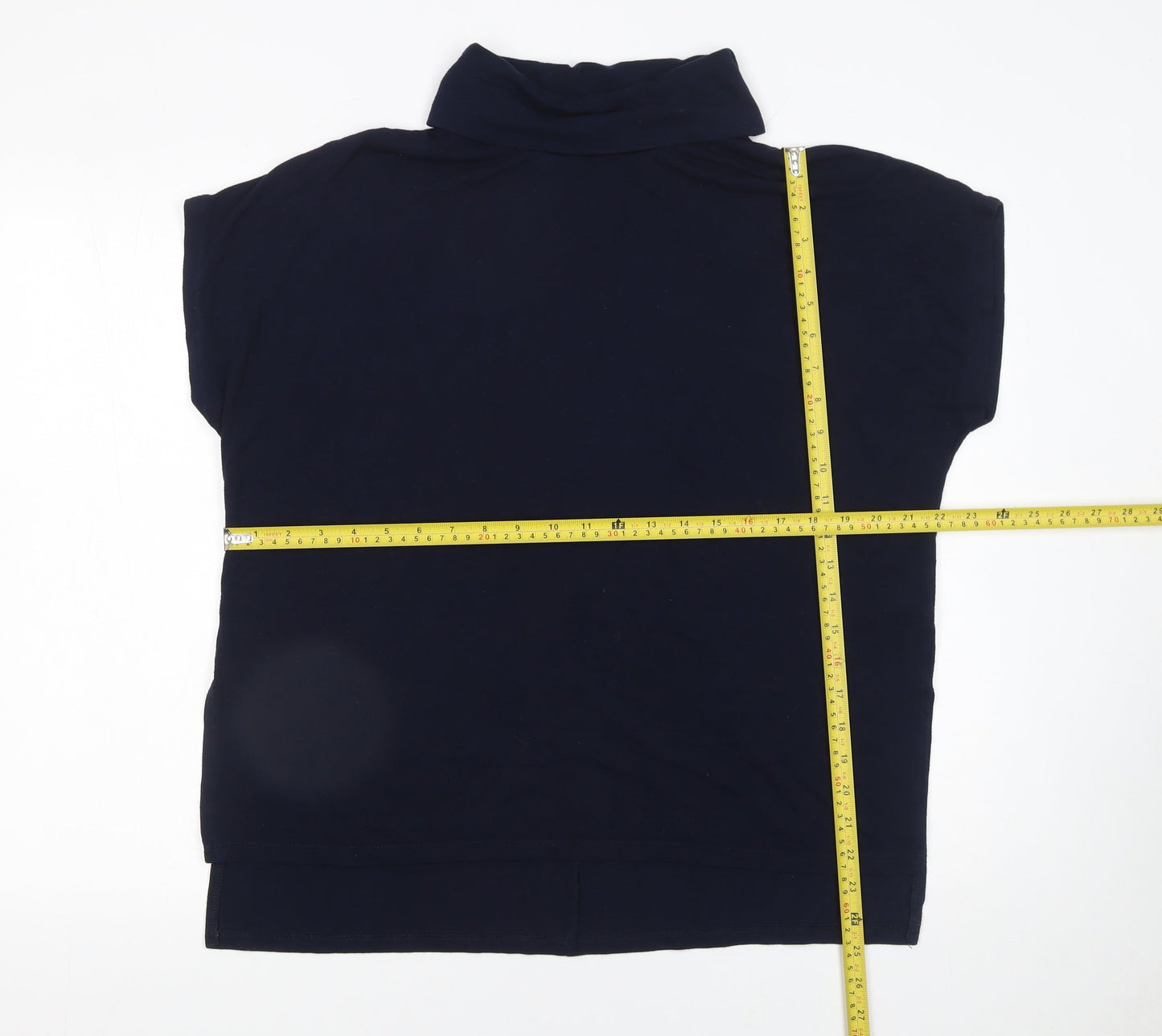 Warehouse Women’s Blue Roll Neck Short Sleeve T-Shirt Size 12