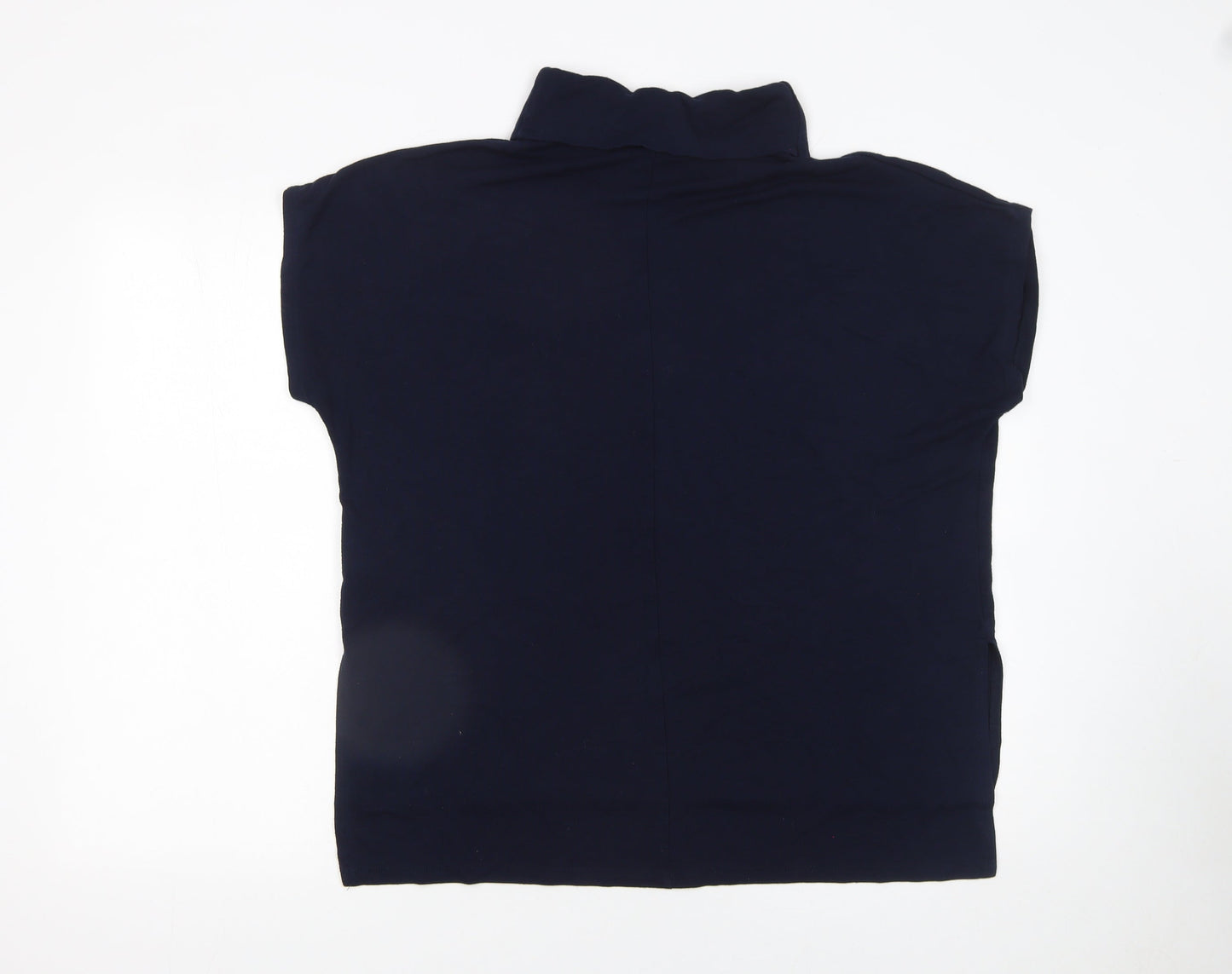 Warehouse Women’s Blue Roll Neck Short Sleeve T-Shirt Size 12