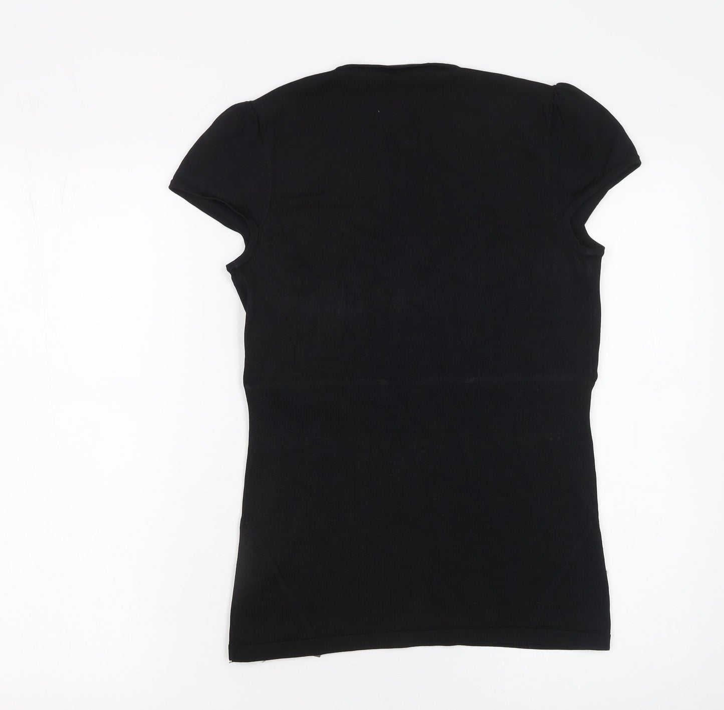 Karen Millen Women's Black Fitted Jersey Blouse Size 4