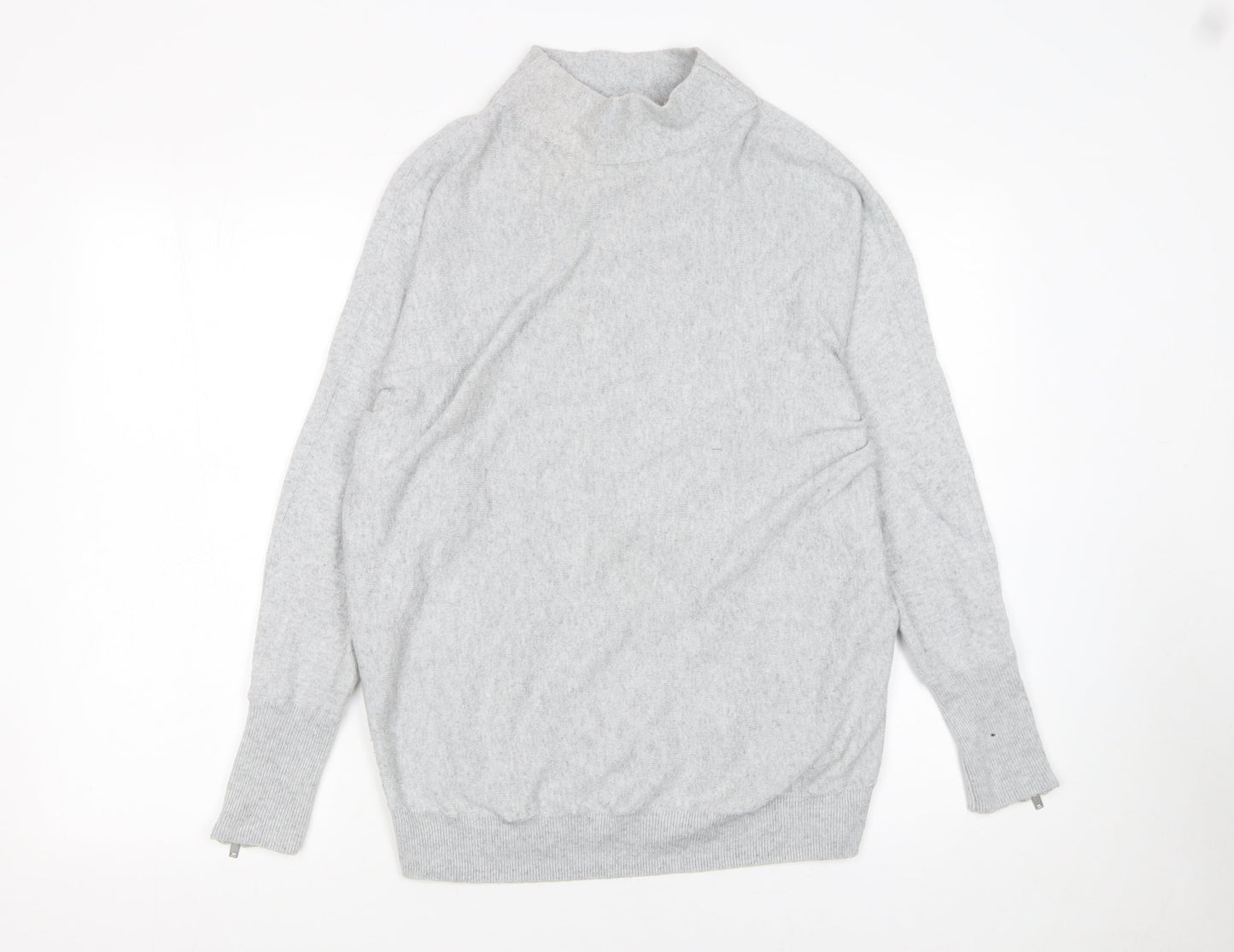 Mint Velvet Women's Grey Mock Neck Long Sleeve Jumper Size S