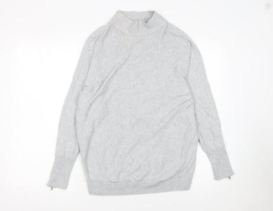 Mint Velvet Women's Grey Mock Neck Long Sleeve Jumper Size S