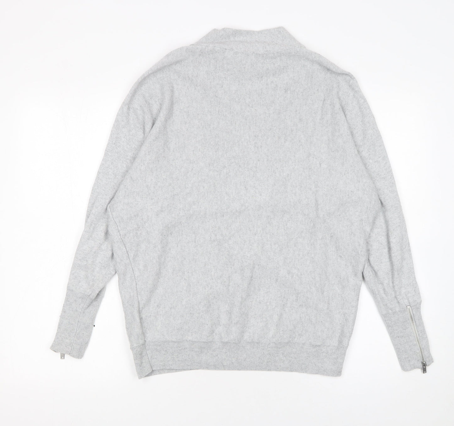 Mint Velvet Women's Grey Mock Neck Long Sleeve Jumper Size S