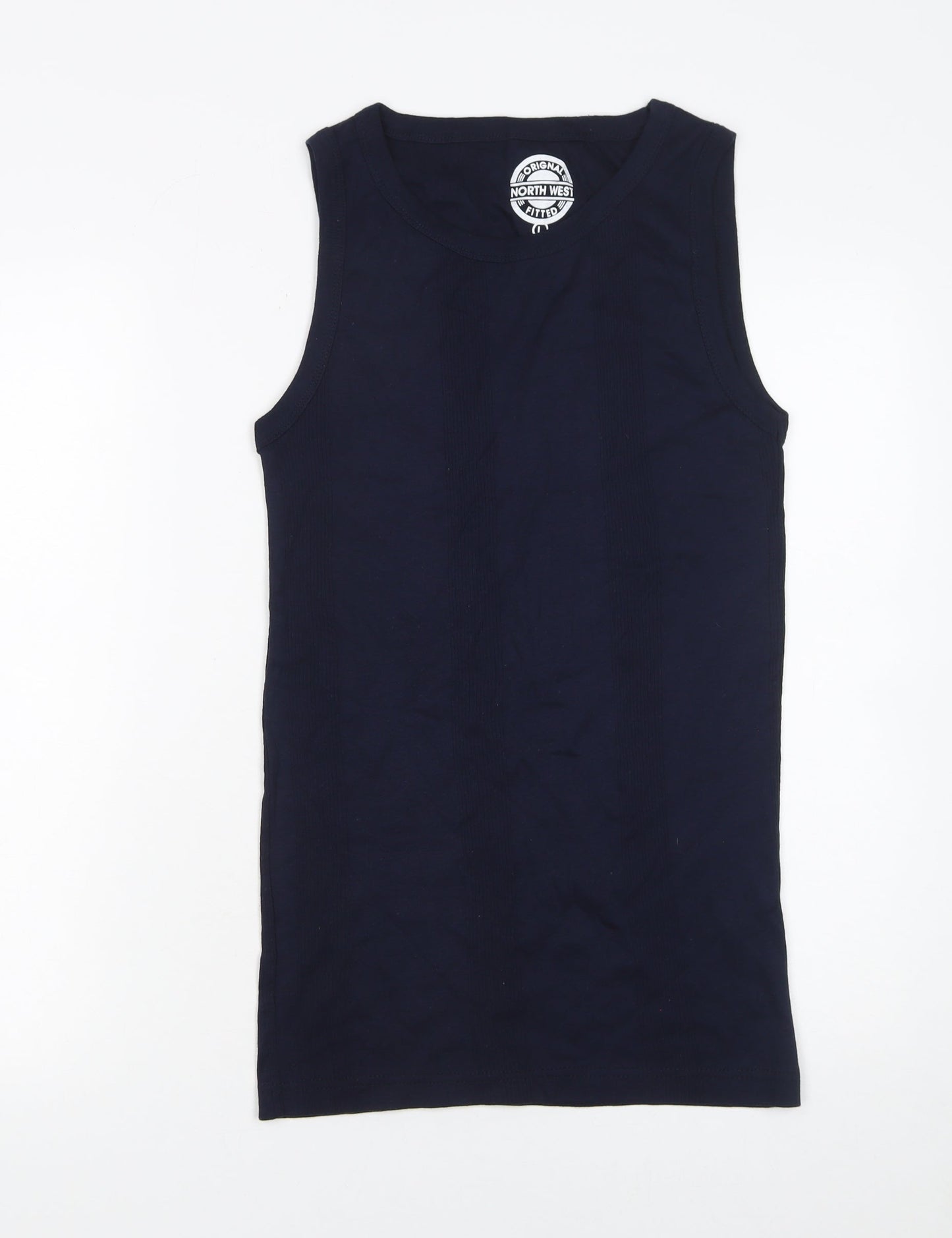 North West Women’s Blue Cotton Fitted Sleeveless Tank Top Size L