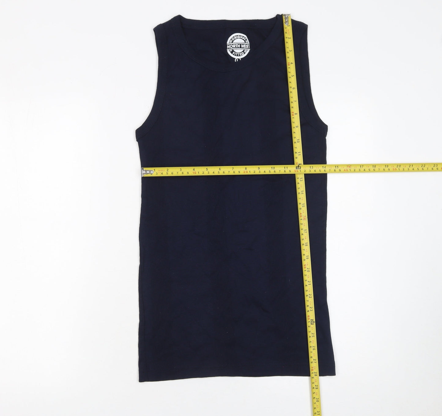 North West Women’s Blue Cotton Fitted Sleeveless Tank Top Size L
